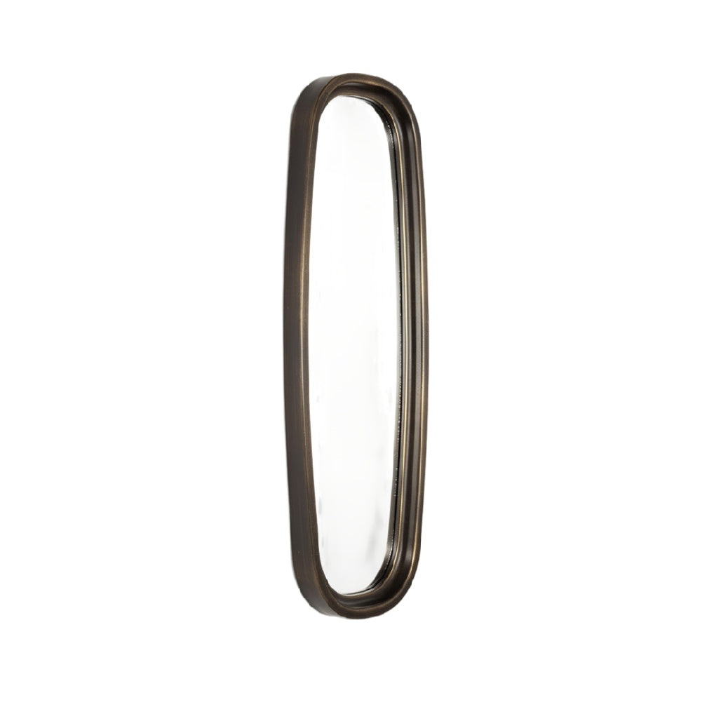 Rectangular Wall Mirror with Elegant Bronze Frame
